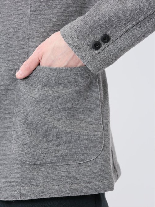 メランジ 裏ボーダー 2ボタンジャケット