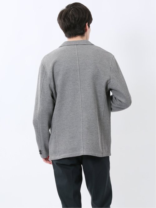 メランジ 裏ボーダー 2ボタンジャケット