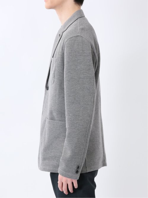 メランジ 裏ボーダー 2ボタンジャケット