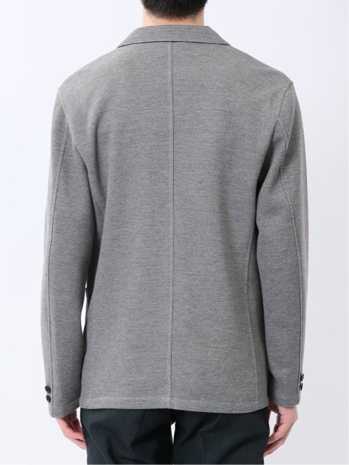 メランジ 裏ボーダー 2ボタンジャケット