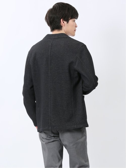 メランジ 裏ボーダー 2ボタンジャケット