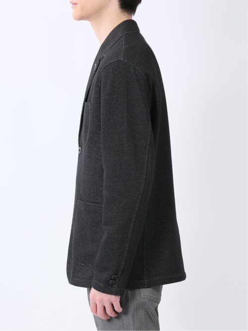 メランジ 裏ボーダー 2ボタンジャケット