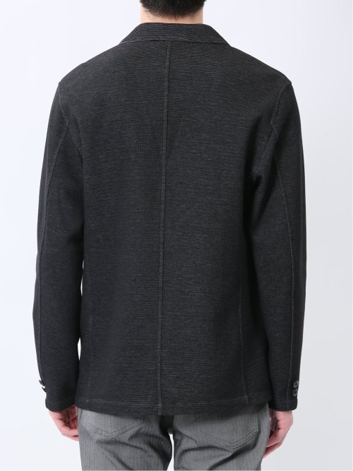 メランジ 裏ボーダー 2ボタンジャケット