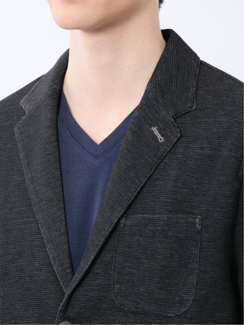 メランジ 裏ボーダー 2ボタンジャケット