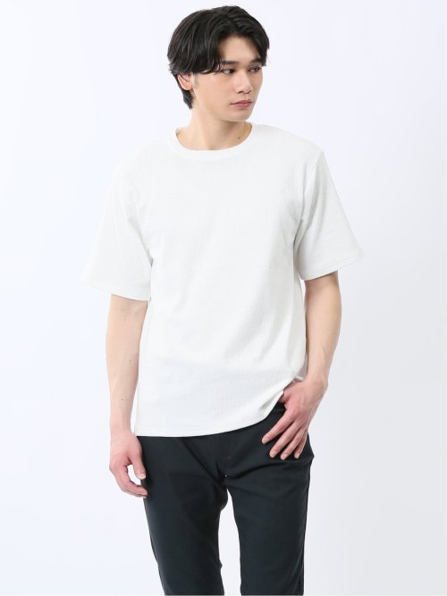 ジャガード クルーネック半袖Tシャツ