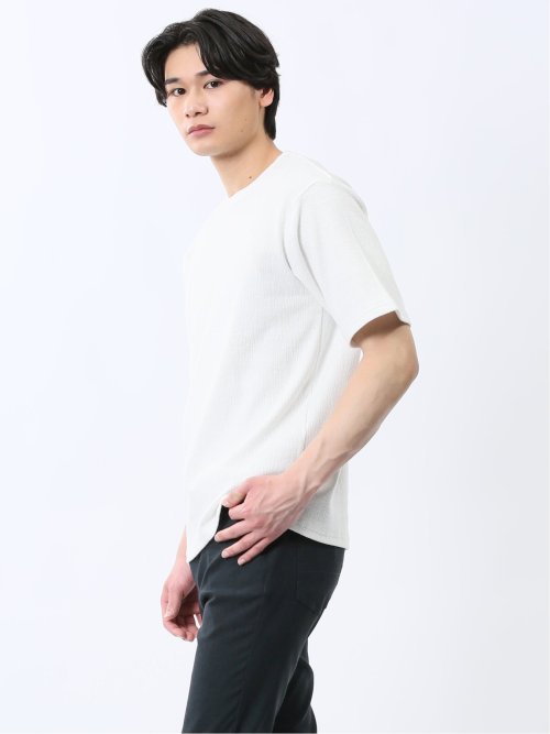 ジャガード クルーネック半袖Tシャツ
