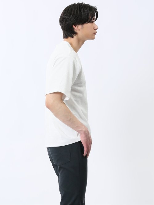 ジャガード クルーネック半袖Tシャツ