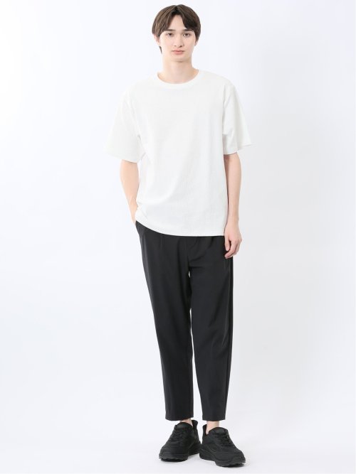 ジャガード クルーネック半袖Tシャツ