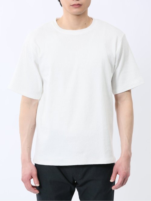 ジャガード クルーネック半袖Tシャツ