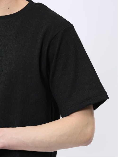 ジャガード クルーネック半袖Tシャツ