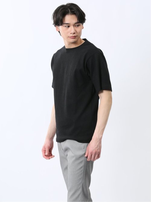 ジャガード クルーネック半袖Tシャツ