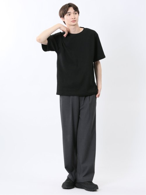 ジャガード クルーネック半袖Tシャツ