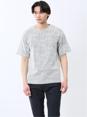 ジャガード クルーネック半袖Tシャツ
