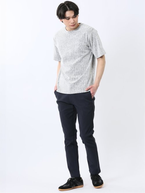 ジャガード クルーネック半袖Tシャツ