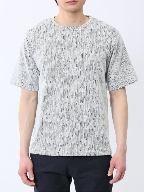 ジャガード クルーネック半袖Tシャツ
