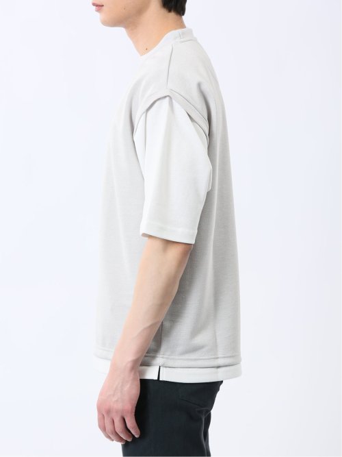 ベストレイヤード風 クルーネック半袖Tシャツ