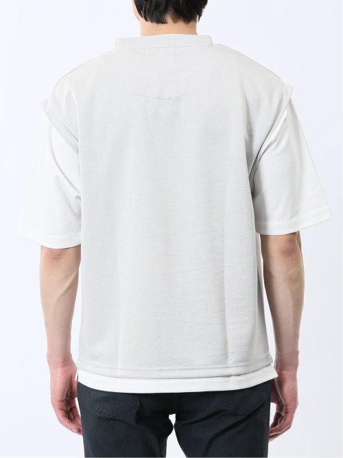 ベストレイヤード風 クルーネック半袖Tシャツ