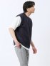 ベストレイヤード風 クルーネック半袖Tシャツ
