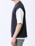 ベストレイヤード風 クルーネック半袖Tシャツ