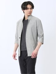 スタンドカラー 7分袖 カットジャケット