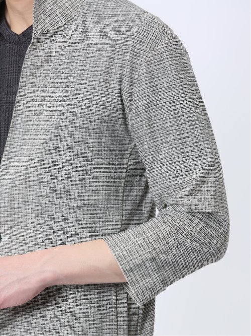 スタンドカラー 7分袖 カットジャケット