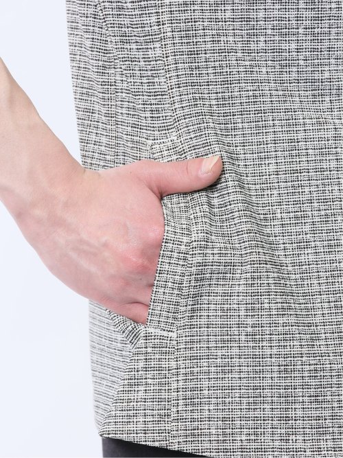 スタンドカラー 7分袖 カットジャケット