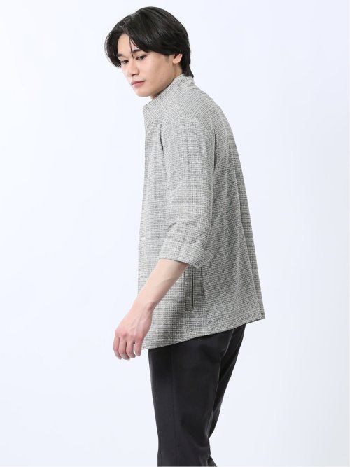スタンドカラー 7分袖 カットジャケット