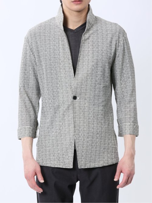 スタンドカラー 7分袖 カットジャケット