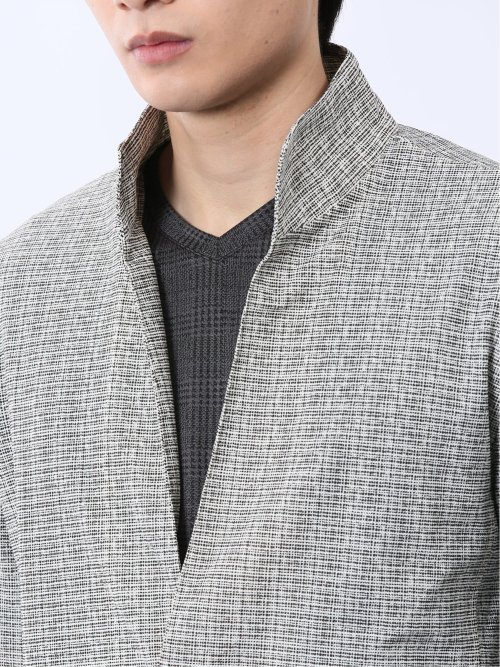 スタンドカラー 7分袖 カットジャケット