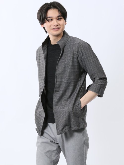 スタンドカラー 7分袖 カットジャケット