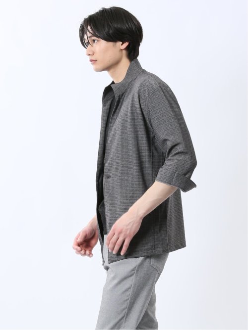 スタンドカラー 7分袖 カットジャケット