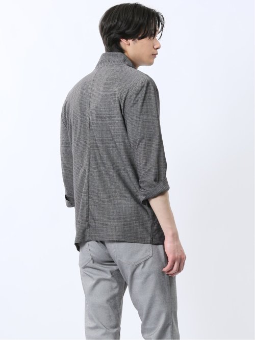 スタンドカラー 7分袖 カットジャケット