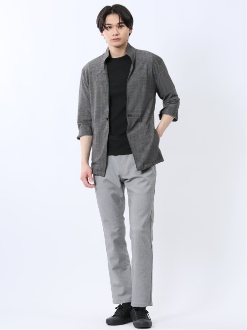 スタンドカラー 7分袖 カットジャケット