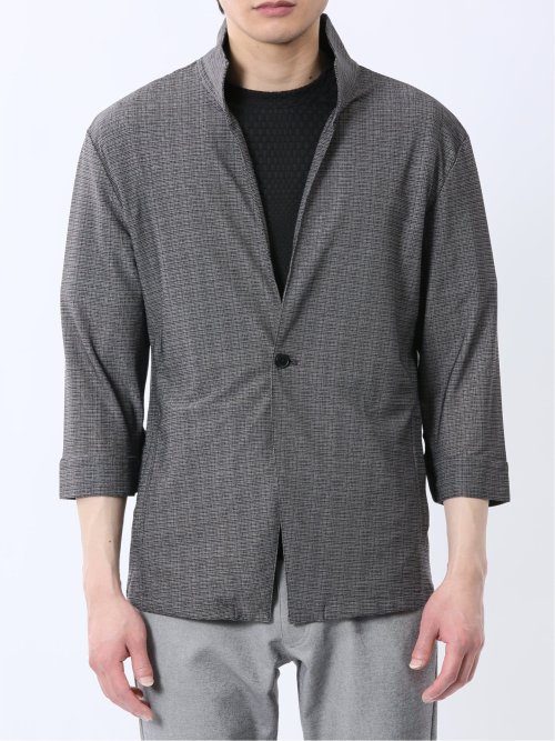 スタンドカラー 7分袖 カットジャケット