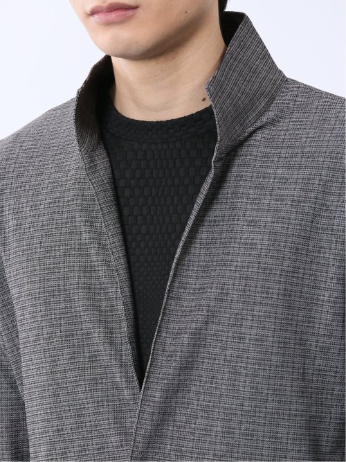 スタンドカラー 7分袖 カットジャケット