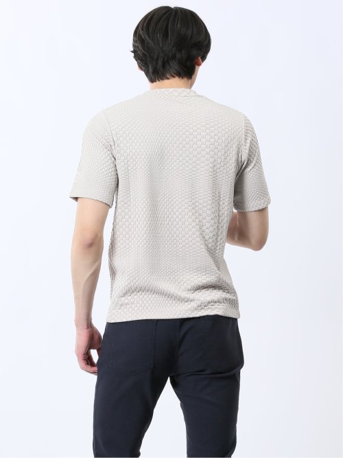 ランダムジャガード クルーネック半袖Tシャツ