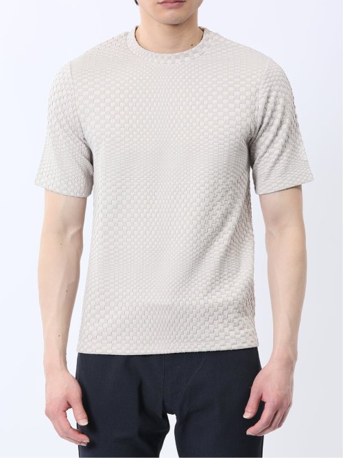 ランダムジャガード クルーネック半袖Tシャツ