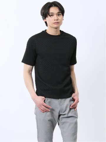 ランダムジャガード クルーネック半袖Tシャツ