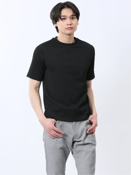 ランダムジャガード クルーネック半袖Tシャツ