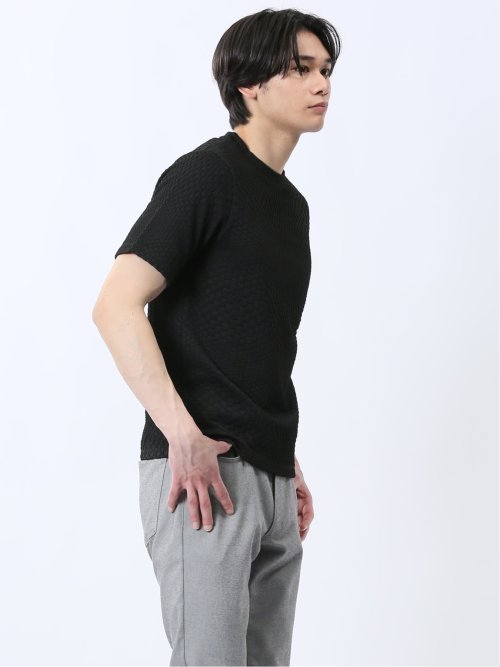 ランダムジャガード クルーネック半袖Tシャツ