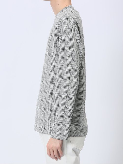 千鳥ジャガード クルーネック長袖Tシャツ