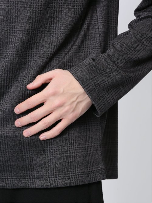 千鳥ジャガード クルーネック長袖Tシャツ