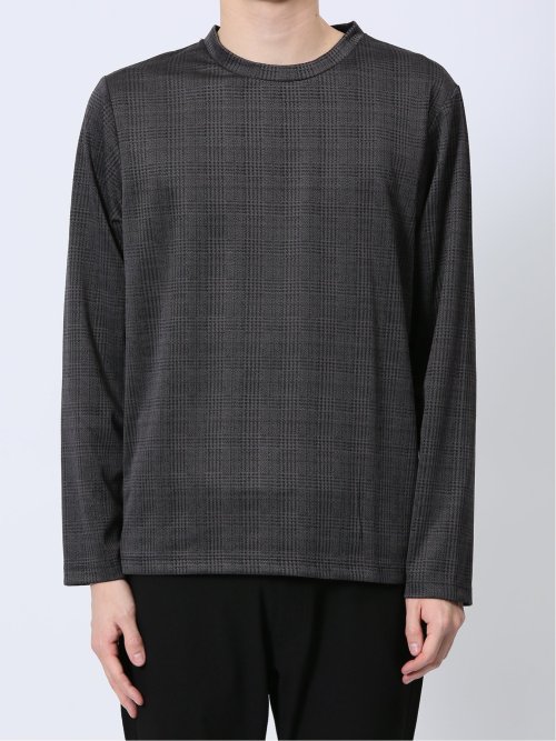 千鳥ジャガード クルーネック長袖Tシャツ