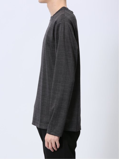 千鳥ジャガード クルーネック長袖Tシャツ
