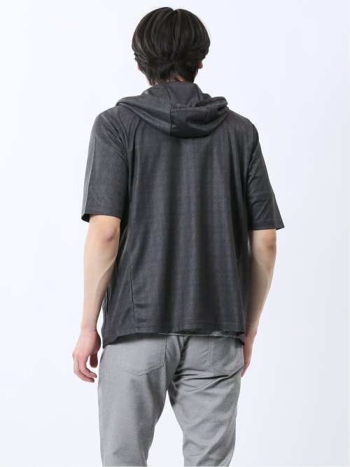 メランジ フルZIP 半袖パーカー