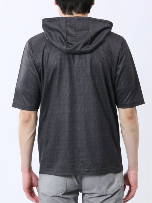 メランジ フルZIP 半袖パーカー