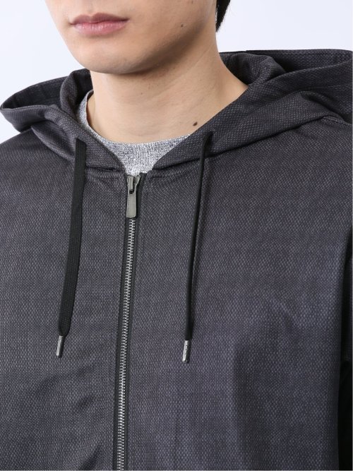 メランジ フルZIP 半袖パーカー