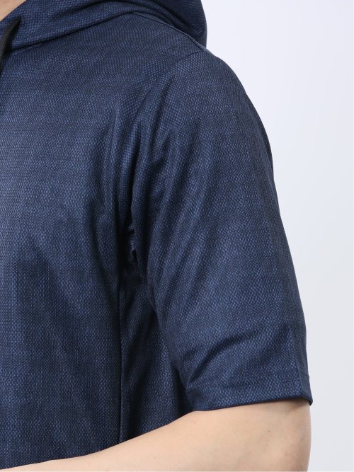 メランジ フルZIP 半袖パーカー