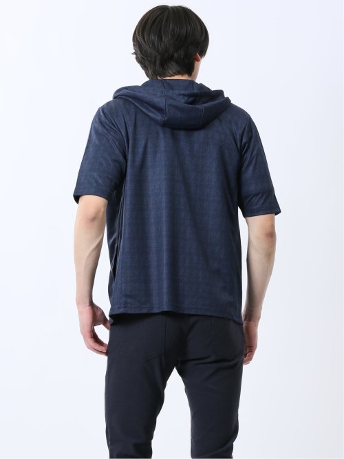 メランジ フルZIP 半袖パーカー