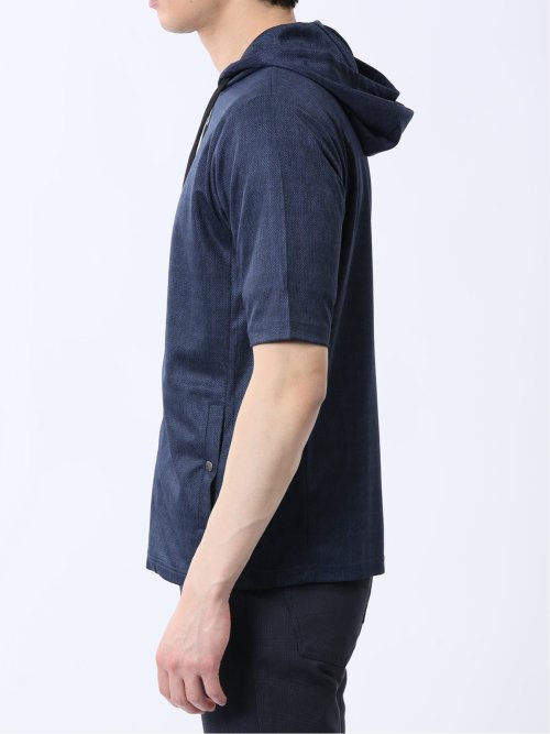 メランジ フルZIP 半袖パーカー